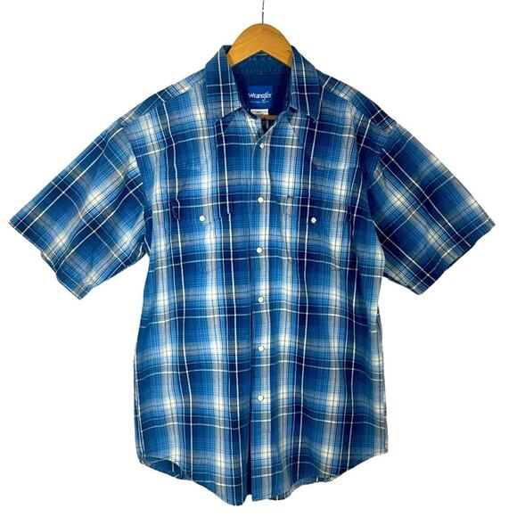 Wrangler Vintage Pearl Snap Plaid Button Down Western Shirt Size Medium - Picture 1 of 10